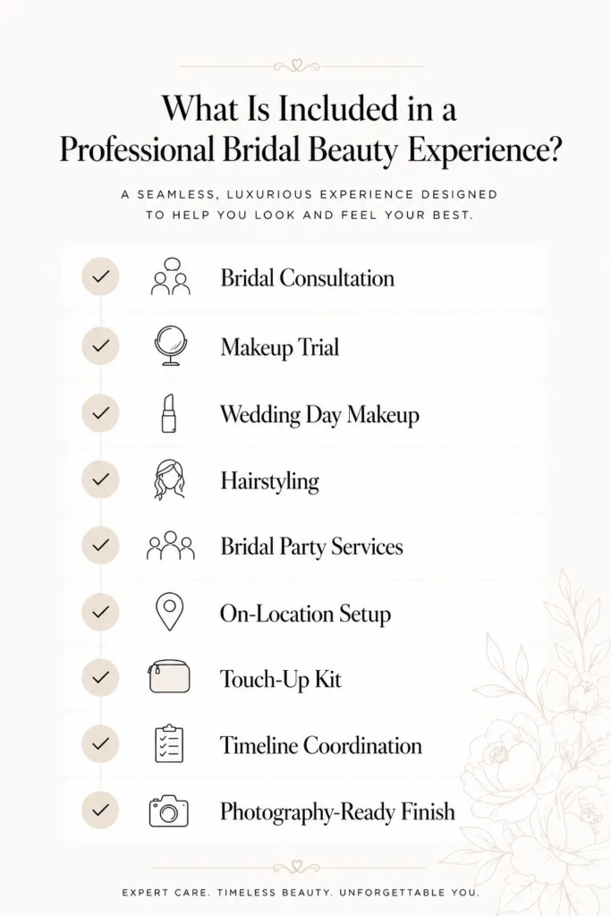 professional bridal beauty experience checklist chicago
